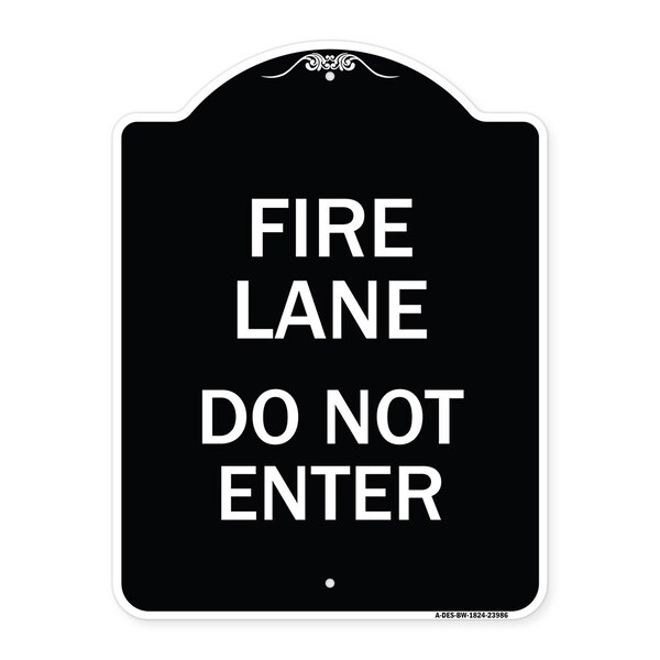Signmission Fire Lane Do Not Enter Heavy-Gauge Aluminum Architectural Sign, 24" x 18", BW-1824-23986 A-DES-BW-1824-23986 - main